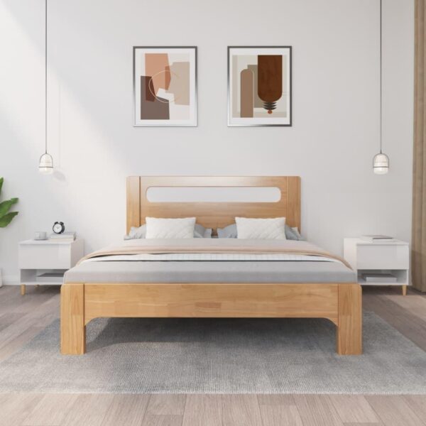 Sengeborde 2 stk. 50x46x50 cm konstrueret træ hvid højglans