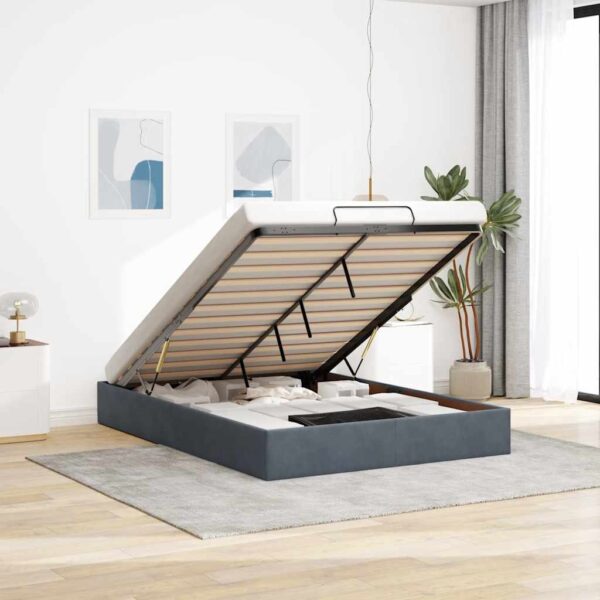 vidaXL osmannisk sengeramme uden madras 140x200 cm fløjl mørkegrå