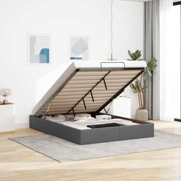 vidaXL osmannisk sengeramme uden madras 140x200 cm stof mørkegrå