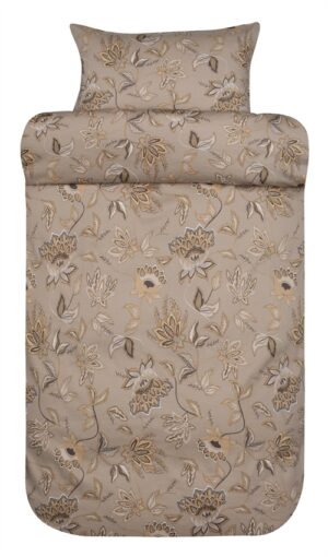 Høie sengetøj - 100% blødt bomuldssatin - 140x220 cm - Mille mørk beige sengesæt fra Høie of Scandinavia