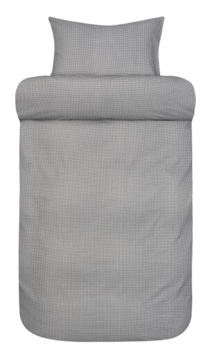 Høie sengetøj - Ekstra fin bomuld - 140x220 cm - Sort ternet Frans sengesæt Høie of Scandinavia