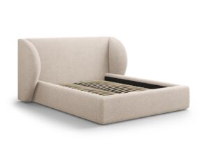 MICADONI Miley sengeramme, m. sengegavl og lameller - beige chenille (200x200)