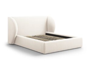 MICADONI Miley sengeramme, m. sengegavl og lameller - beige fløjl (200x200)