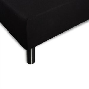Stræklagen 140x200 cm - Sort jersey lagen - 100% Bomuld - Faconlagen til madras