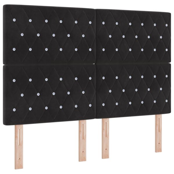 vidaXL sengegavl krystalknap tufted sort 140 cm fløjl