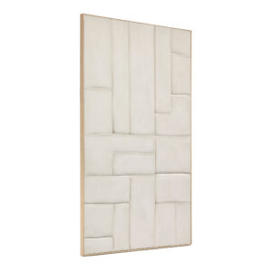 KAVE HOME Klis billede m. geometriske former, rektangulær - hvid hør (120x200)