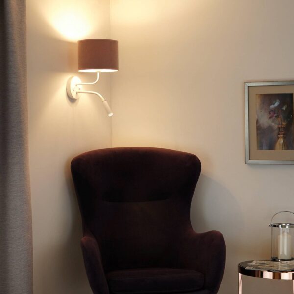 Roller væglampe, Soro, hvid/pink, læselampe