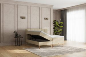 SÖVNN Zara Boxseng Med Opbevaring - 180x200 - Lys beige