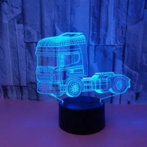 Truck 3D lampe. Natlampe med en flot lastbil. Farveskift mellem 7 farver.