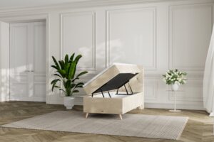 SÖVNN Thea Boxseng Med Opbevaring - 80x200 - Lys beige