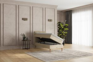 SÖVNN Zara Boxseng Med Opbevaring - 80x200 - Lys beige