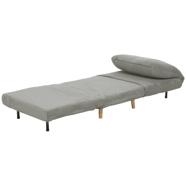 2-I-1 sovesofa gæsteseng, justerbar nakkestøtte fløjlslook 82 cm x 8 cm x 83 cm grå