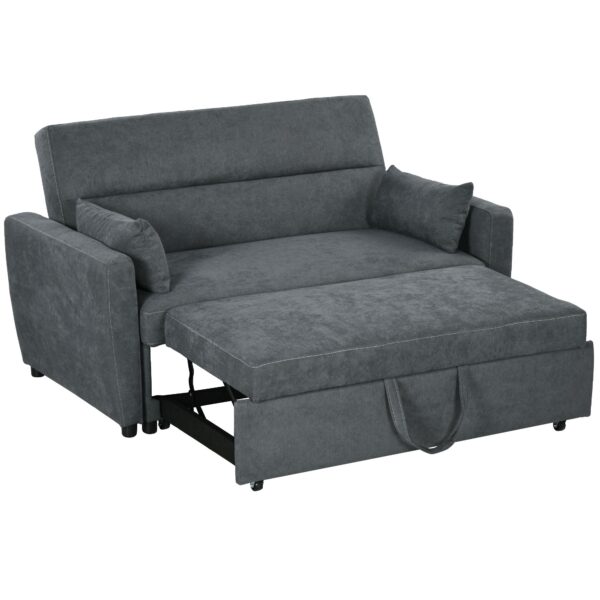 2-Personers sovesofa, udklappelig, op til 200 kg, træramme, 155 x 90 x 88,5 cm, mørkegrå