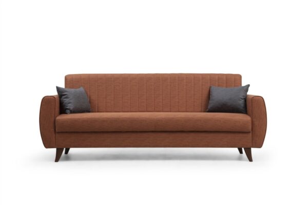 NORDVÄRK Alkon 3 pers. sovesofa - fliserød polyester