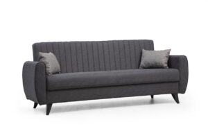 NORDVÄRK Alkon 3 pers. sovesofa - mørkegrå stof og plast
