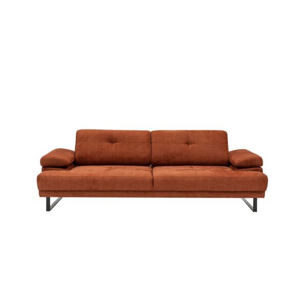 NORDVÄRK Mustang 3 pers. sovesofa - orange polyester og mat sort metal