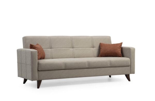 NORDVÄRK Polya 3 pers. sovesofa - beige stof og plast