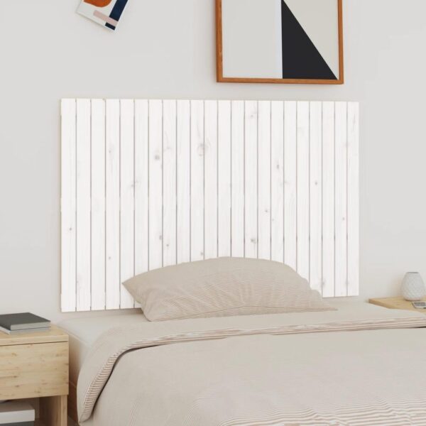 Sengegavl 140x3x90 cm massivt fyrretræ hvid