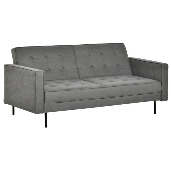 Sovesofa 3-personers sovesofa stofsofa sofa med sovefunktion sovesofa med justerbar vinkel vintage eukalyptustræ bomuld grå