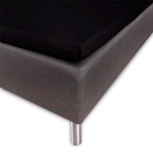 Blødt kuvertlagen 80x200 - 100% bomuldssatin - 8 cm i højden - Sort lagen til topmadras - By Night satin lagen