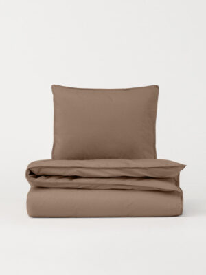 DAWN Percale sengetøj - Mocha Brown - 140x200 cm - 100% økologisk bomuld -