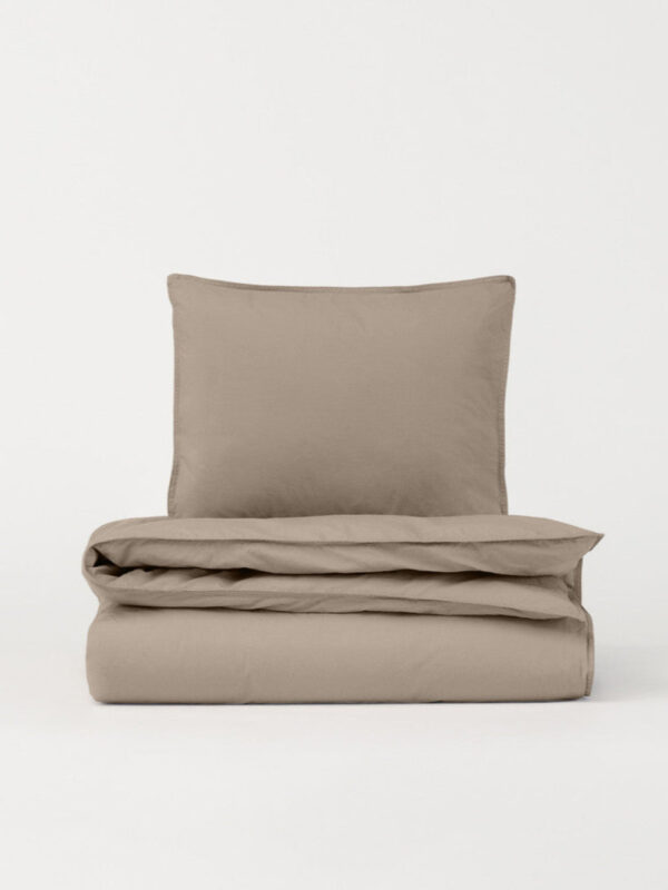 DAWN Percale sengetøj - Stone - 140x200 cm - 100% økologisk bomuld -
