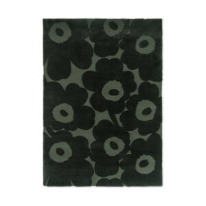 Marimekko Unikko uldtæppe Dark Green, 170x240 cm