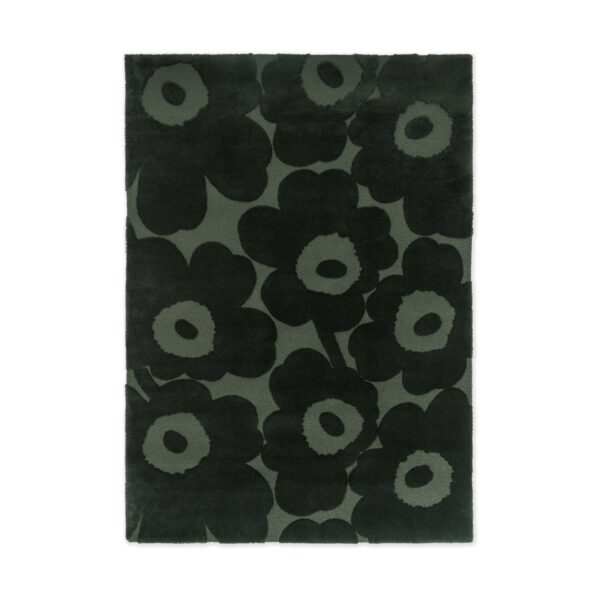 Marimekko Unikko uldtæppe Dark Green, 250x350 cm