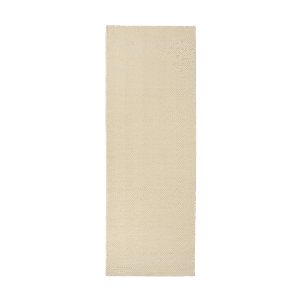 Scandi Living Furrow uldtæppe naturhvid 80x240 cm