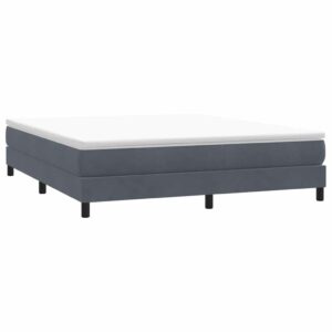Kontinentalseng uden madras 180x210 cm fløjl mørkegrå