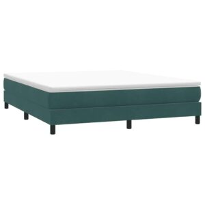 Kontinentalseng uden madras 180x210 cm fløjl mørkegrøn