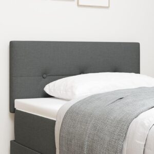 LED Sengegavl med LED -strimmellys Mørkegrå 90 cm Stof