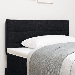 LED sengegavl med LED -strimmellys Vægmonteret Sort 90 cm Stof