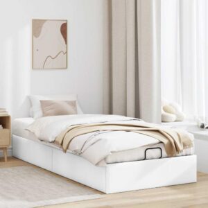 Osmannisk sengeramme uden madras 100x200 cm kunstlæder hvid