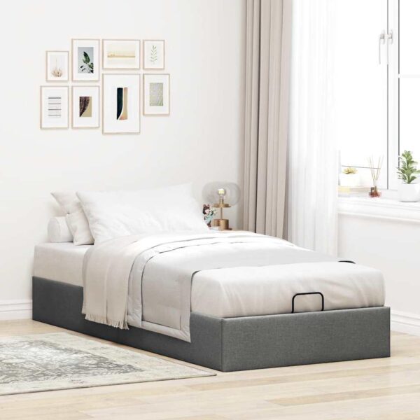 Osmannisk sengeramme uden madras 100x200 cm stof mørkegrå