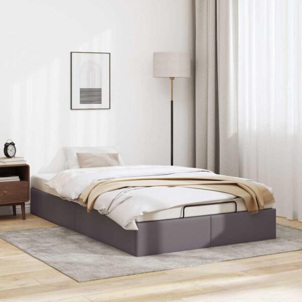 Osmannisk sengeramme uden madras 120x200 cm kunstlæder grå
