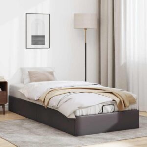 Osmannisk sengeramme uden madras 90x200 cm kunstlæder grå
