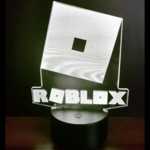 Roblox 3D lampe. Natlampe med et lysende Roblox logo. Farveskift mellem 7 farver.