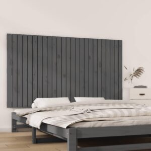 Sengegavl 159,5x3x90 cm massivt fyrretræ grå