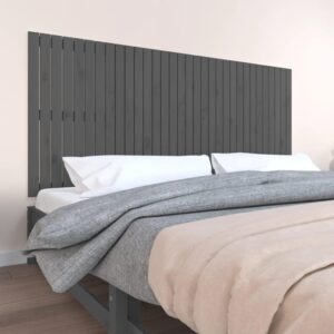 Sengegavl 204x3x90 cm massivt fyrretræ grå