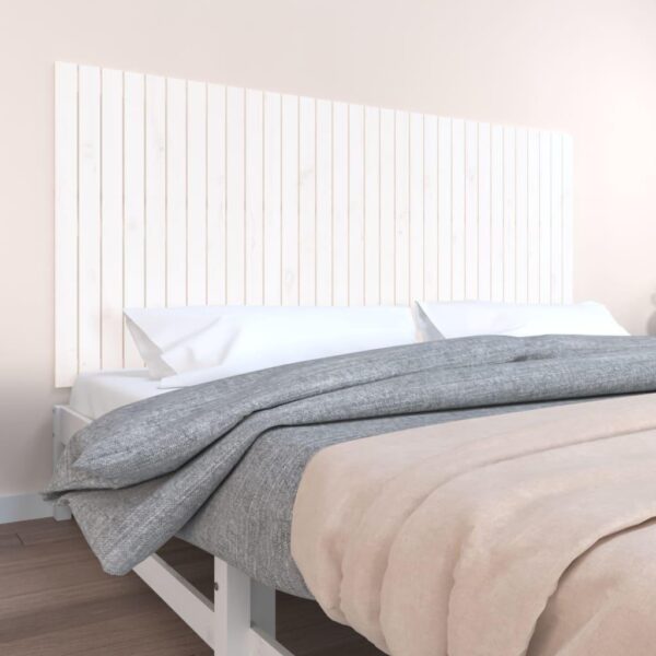 Sengegavl 204x3x90 cm massivt fyrretræ hvid