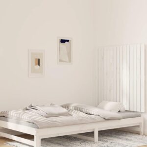 Sengegavl 95,5x3x90 cm massivt fyrretræ hvid