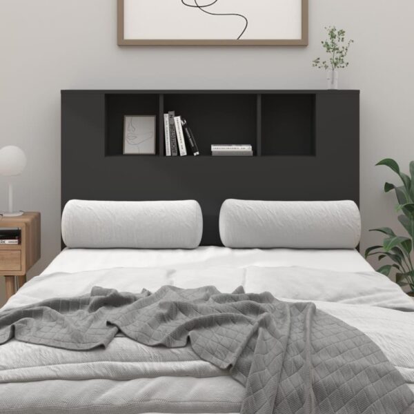Sengegavl med opbevaring 120x18,5x102,5 cm sort