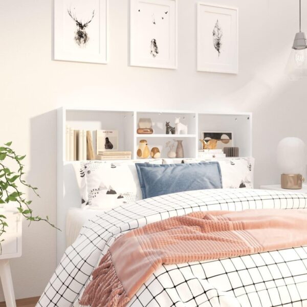 Sengegavl med opbevaring 120x19x103,5 cm hvid