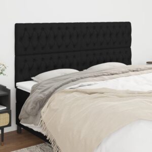 Sengegavle 4 stk. 100x7x78/88 cm stof sort