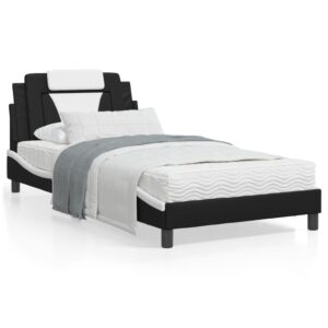 Sengeramme Viana med LED uden madras 100x200 cm sort og hvid