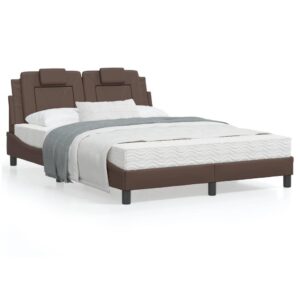 Sengeramme Viana med LED uden madras 120x200 cm brun