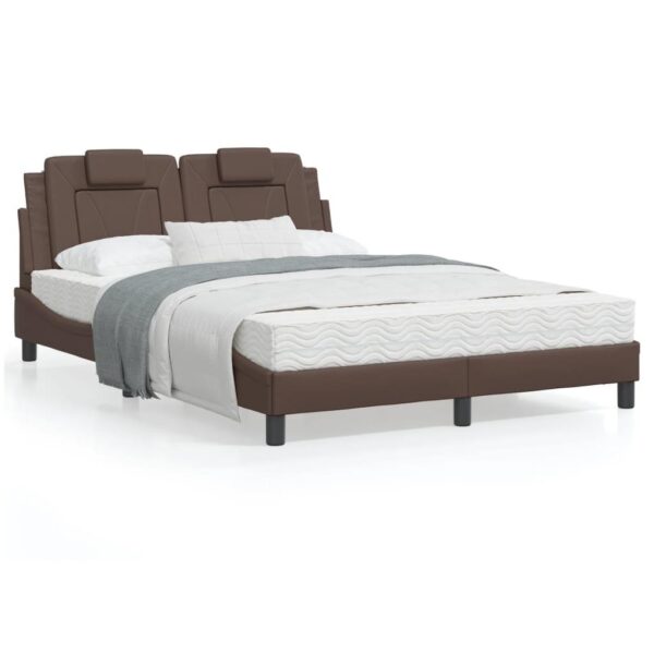 Sengeramme Viana med LED uden madras 120x200 cm brun