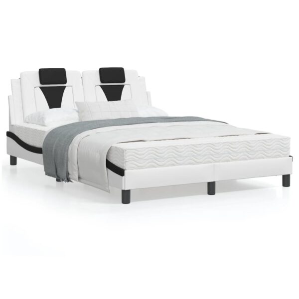 Sengeramme Viana med LED uden madras 120x200 cm hvid og sort