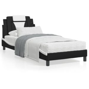 Sengeramme Viana med LED uden madras 90x200 cm sort og hvid